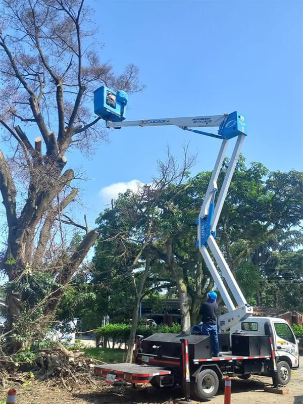 Manlift o brazo sobre camión